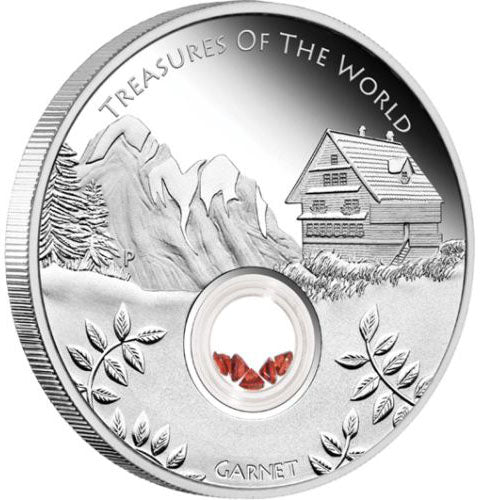 2013 $1 Treasures of The World Europe Garnet Locket 1oz Silver Proof Coin