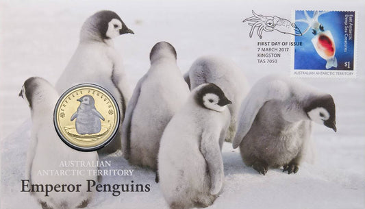 2017 $1 Australian Antarctic Territory Emperor Penguins PNC
