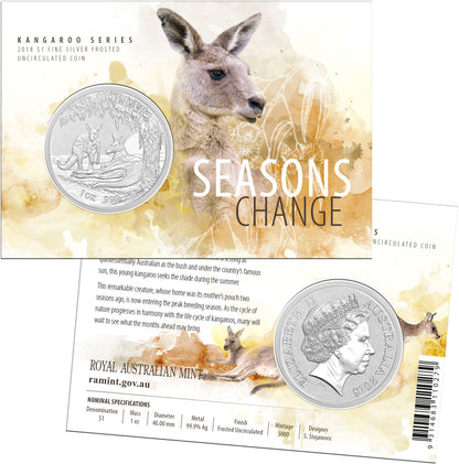 2018 $1 Kangaroo Seasons Change 1oz Silver Uncirculated Coin