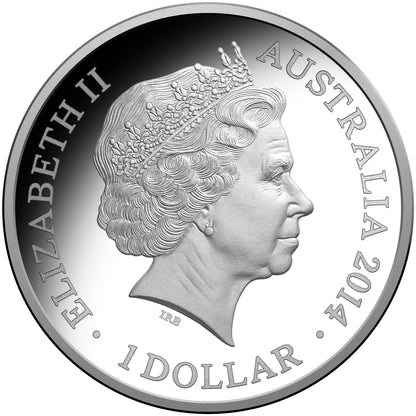 2014 $1 Kangaroo At Sunset Silver Proof Coin