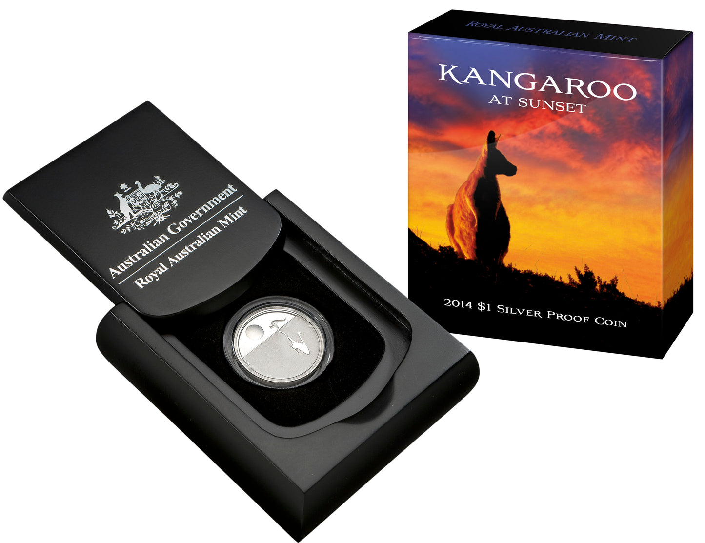 2014 $1 Kangaroo At Sunset Silver Proof Coin