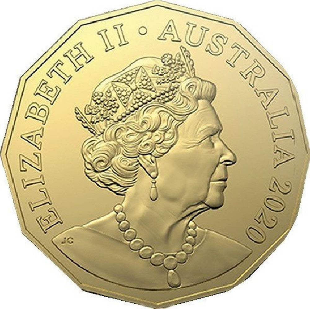 2020 50c ANDA Melbourne 'M' Privy Mark Gold Plated Uncirculated Coin