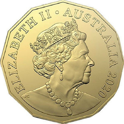 2020 50c ANDA Melbourne 'M' Privy Mark Gold Plated Uncirculated Coin