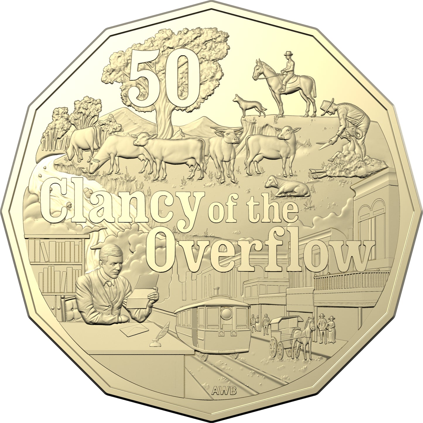 2020 50c Treasured Australian Poetry Banjo Patterson Clancy of The Overflow Uncirculated Coin