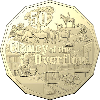 2020 50c Treasured Australian Poetry Banjo Patterson Clancy of The Overflow Uncirculated Coin