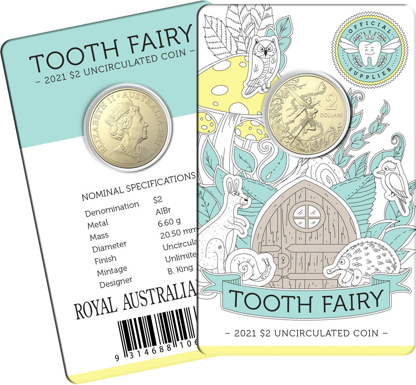 2021 $2 Tooth Fairy Uncirculated Coin