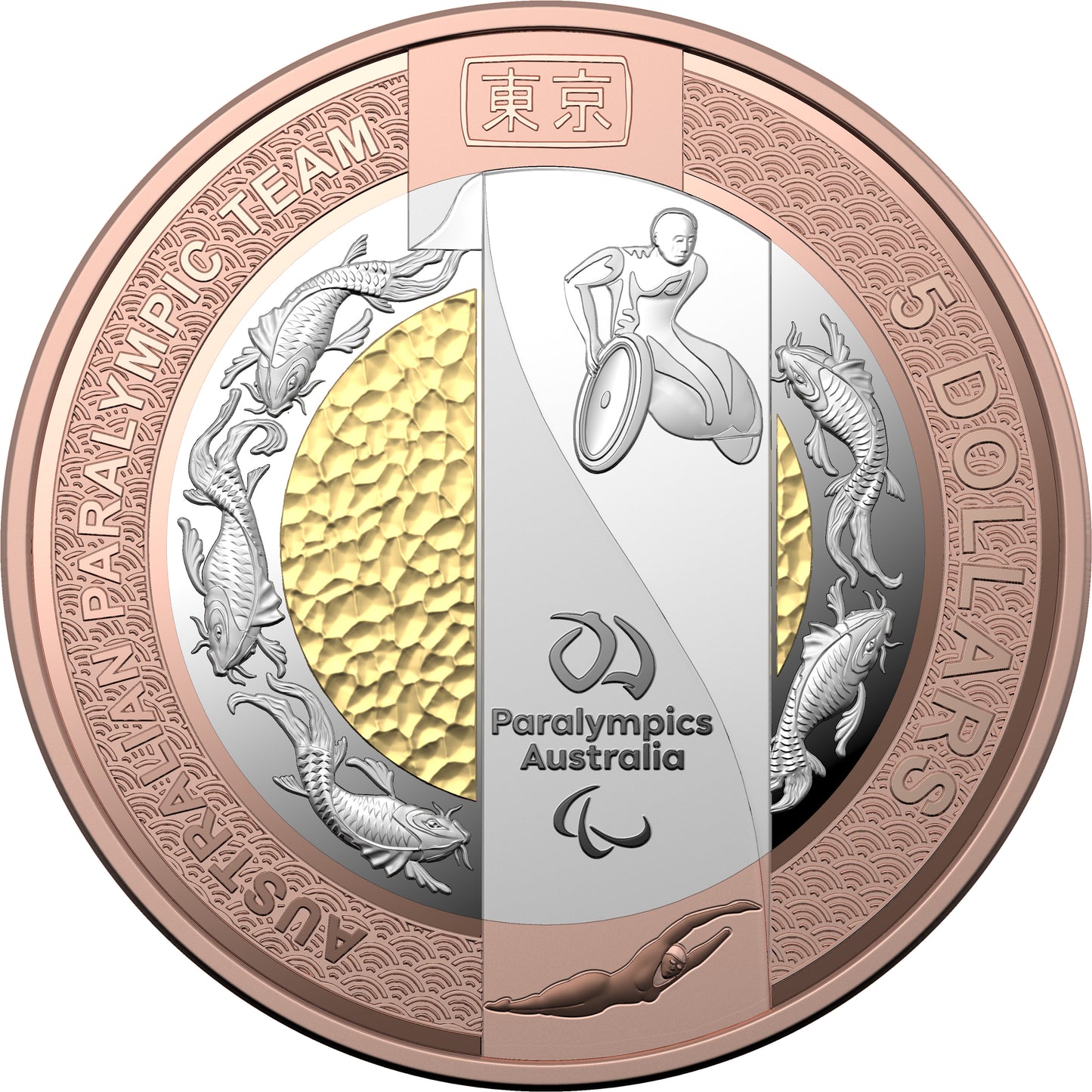2020 $5 Paralympics Australia Selectively Gold Plated BiMetallic Proof Coin
