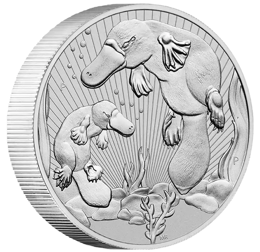 2021 $2 Mother & Baby Platypus 2oz Silver Piedfort BU Coin