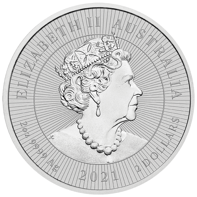 2021 $2 Mother & Baby Platypus 2oz Silver Piedfort BU Coin
