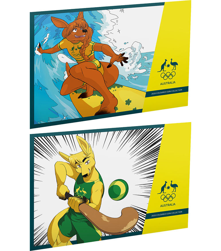 2020 $2 Australian Olympic Team Coloured Uncirculated 5 Coin Set