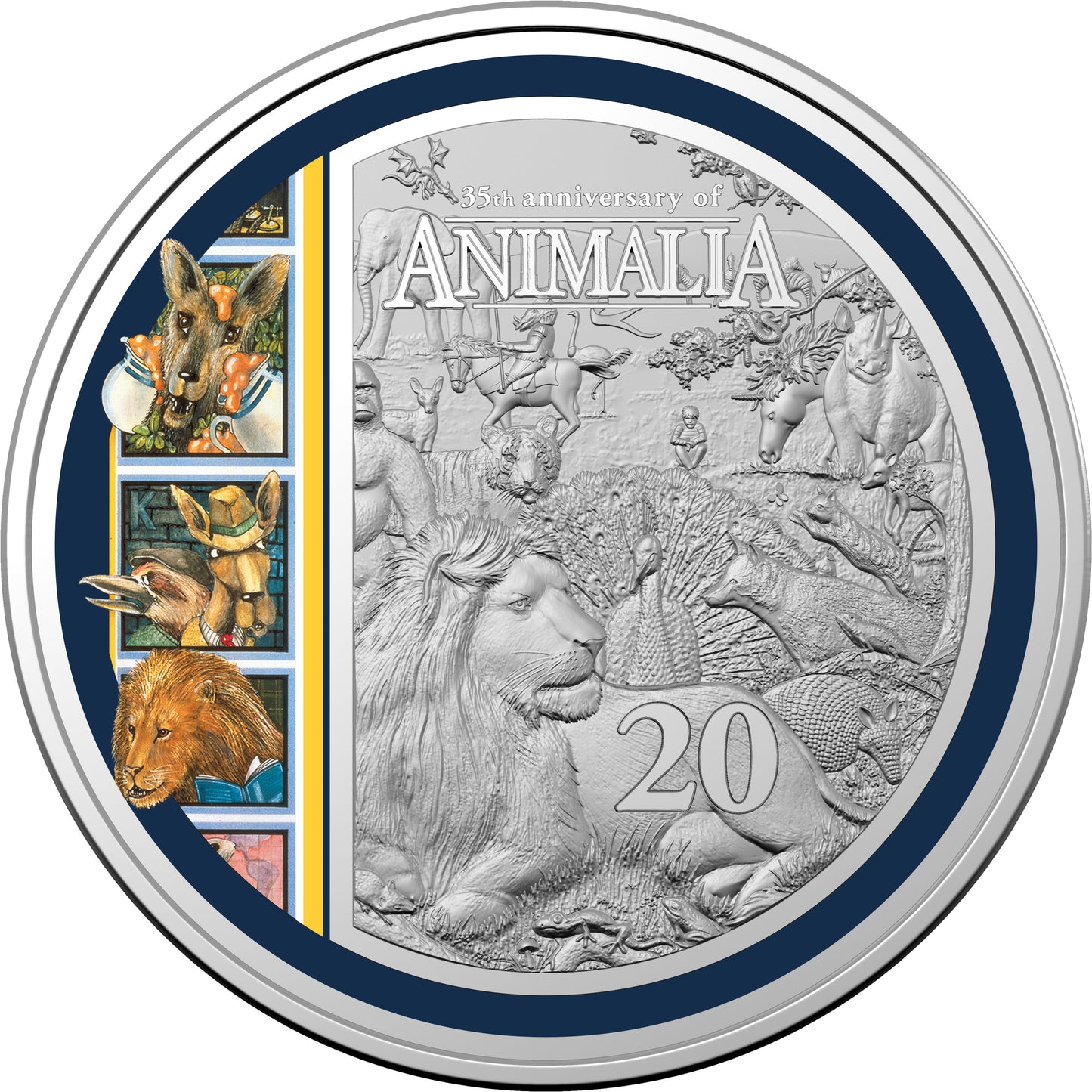 2021 20c 35th Anniversary of Animalia Coloured Uncirculated Coin and Book Set