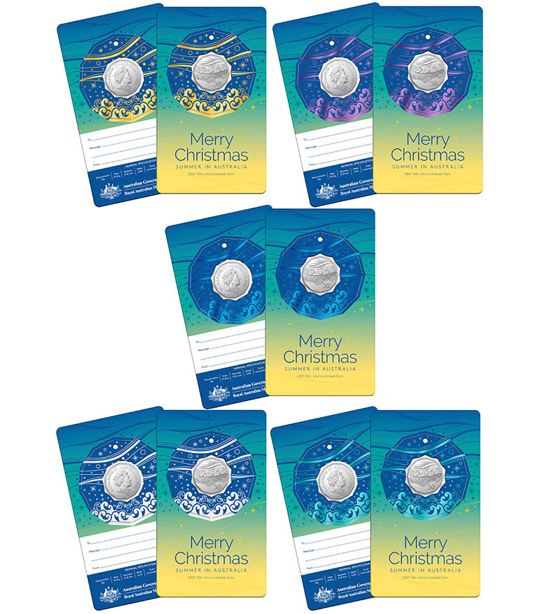 2021 50c Merry Christmas Summer In Australia Uncirculated Coin