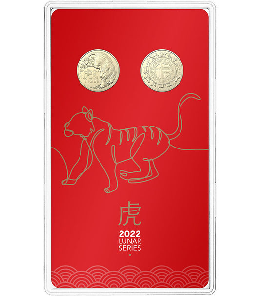 2022 $1 Year of The Tiger Uncirculated 2 Coin Set