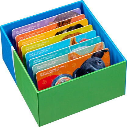 2021 $1 150th Anniversary of The RSPCA Coloured Uncirculated 8 Coin Box Set