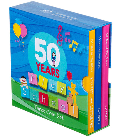 2016 50c 50 Years of Play School Coloured Uncirculated 3 Coin Set
