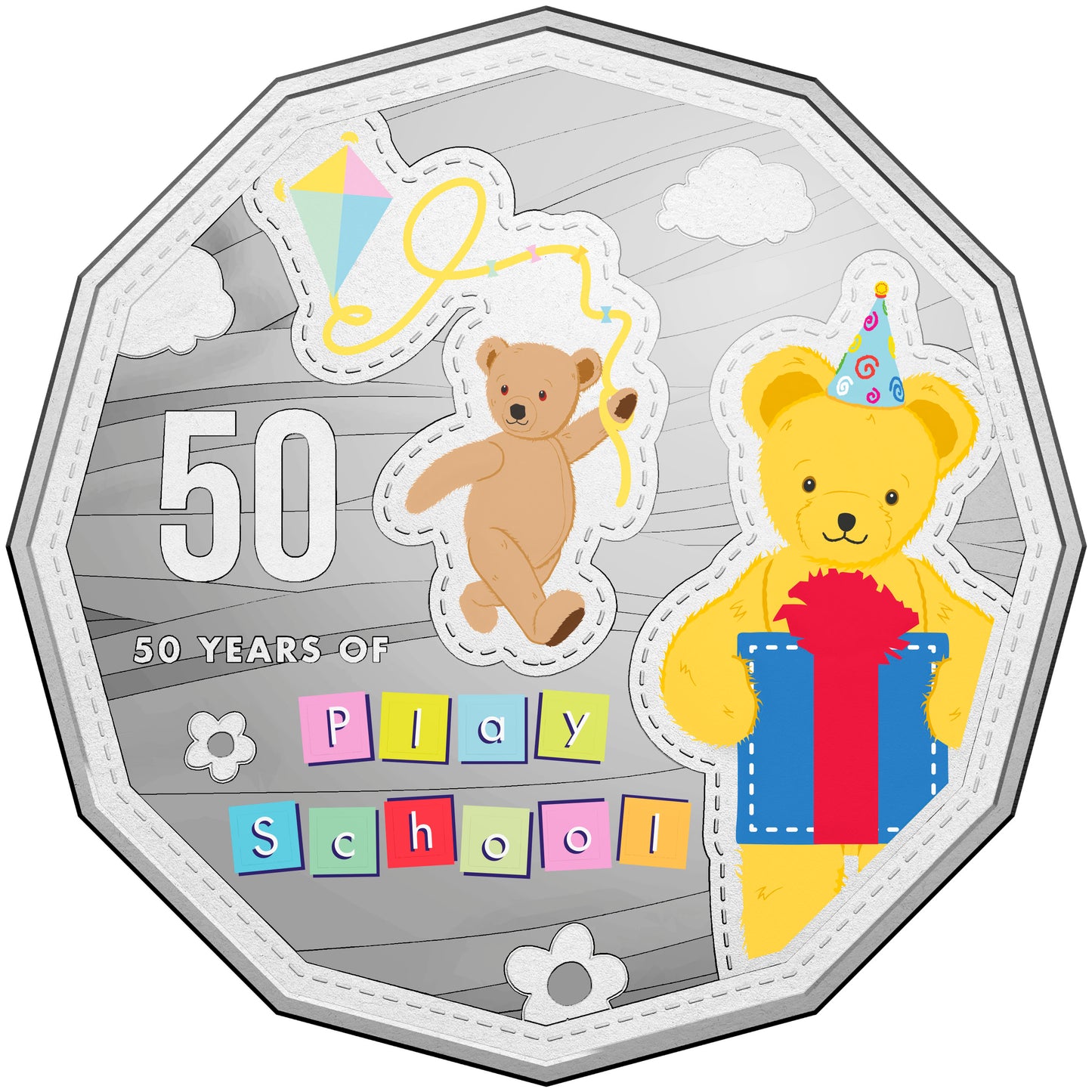 2016 50c 50 Years of Play School Coloured Uncirculated 3 Coin Set