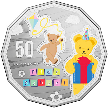 2016 50c 50 Years of Play School Coloured Uncirculated 3 Coin Set