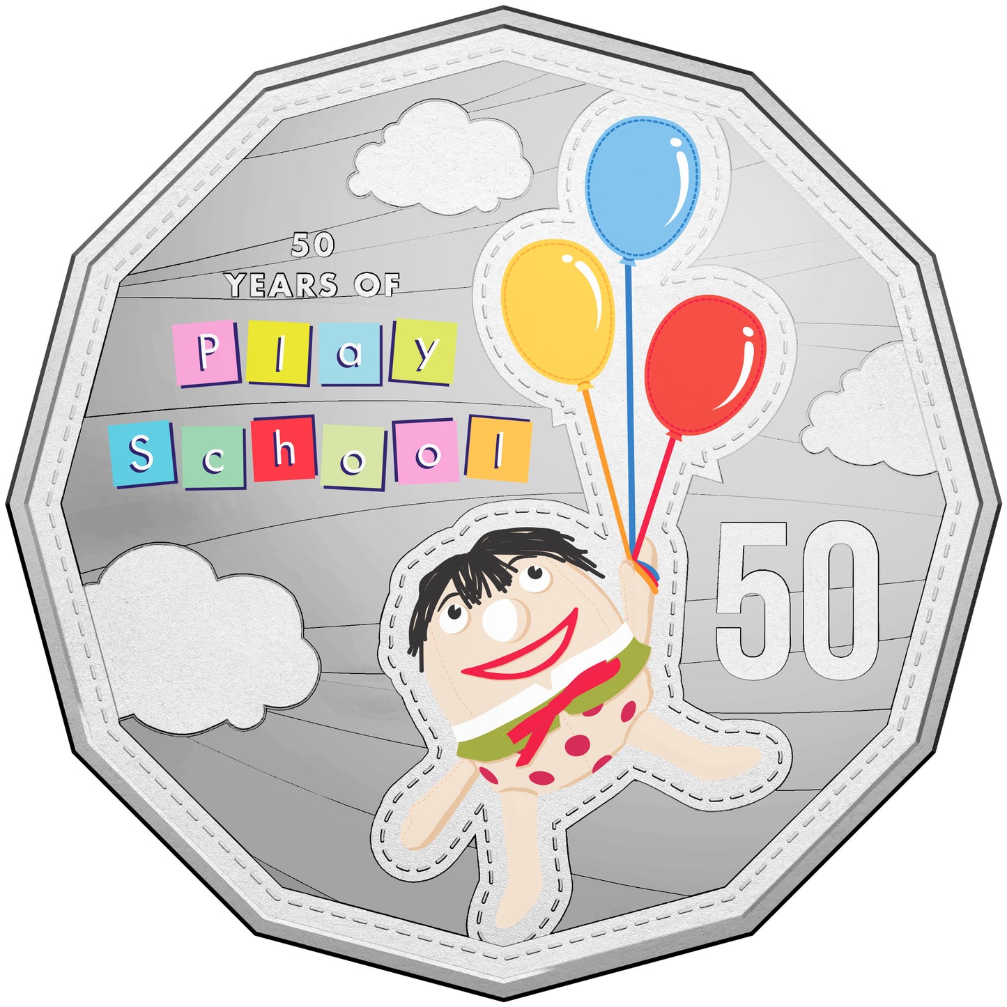 2016 50c 50 Years of Play School Coloured Uncirculated 3 Coin Set