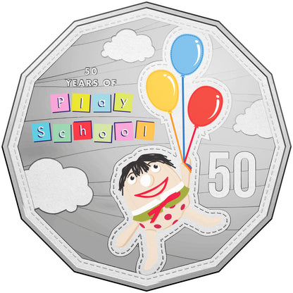 2016 50c 50 Years of Play School Coloured Uncirculated 3 Coin Set