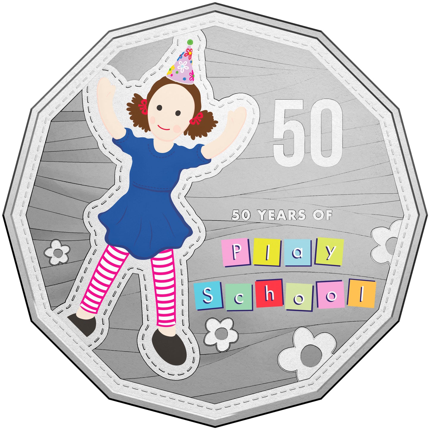 2016 50c 50 Years of Play School Coloured Uncirculated 3 Coin Set