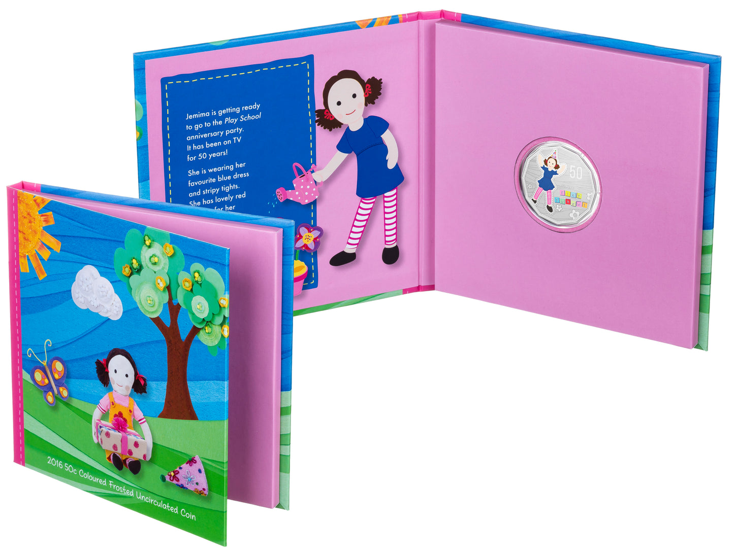 2016 50c 50 Years of Play School Coloured Uncirculated 3 Coin Set