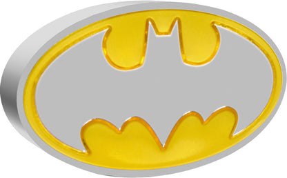 Niue 2021 $2 DC Comics Batman Logo Shaped 1oz Silver Coloured Proof Coin