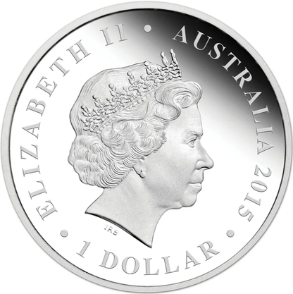 2015 $1 Chinese Lion Dance 1oz Silver Coloured Proof Coin