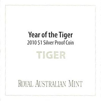 2010 $1 Year of The Tiger 1oz Silver Proof Coin