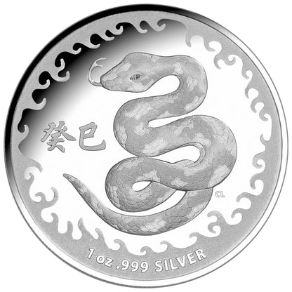 2013 $1 Year of The Snake 1oz Silver Proof Coin
