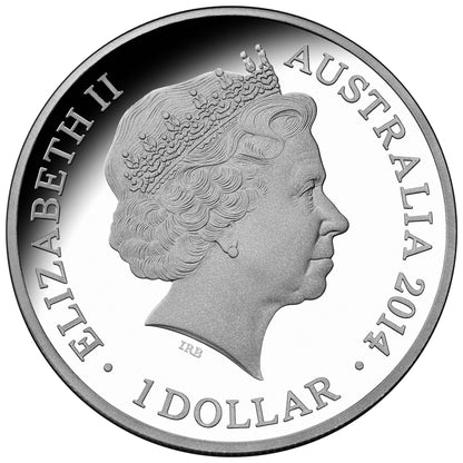 2014 $1 Year of The Horse 1oz Silver Proof Coin