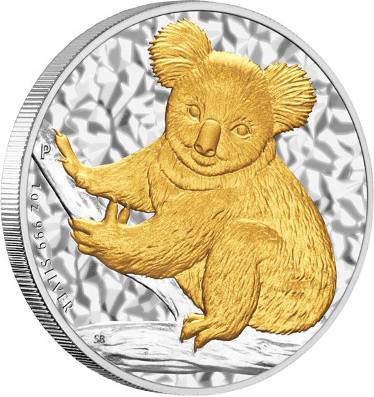 2009 $1 Australian Koala 1oz Silver Gilded Coin