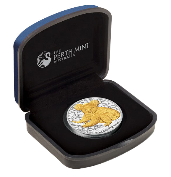 2009 $1 Australian Koala 1oz Silver Gilded Coin
