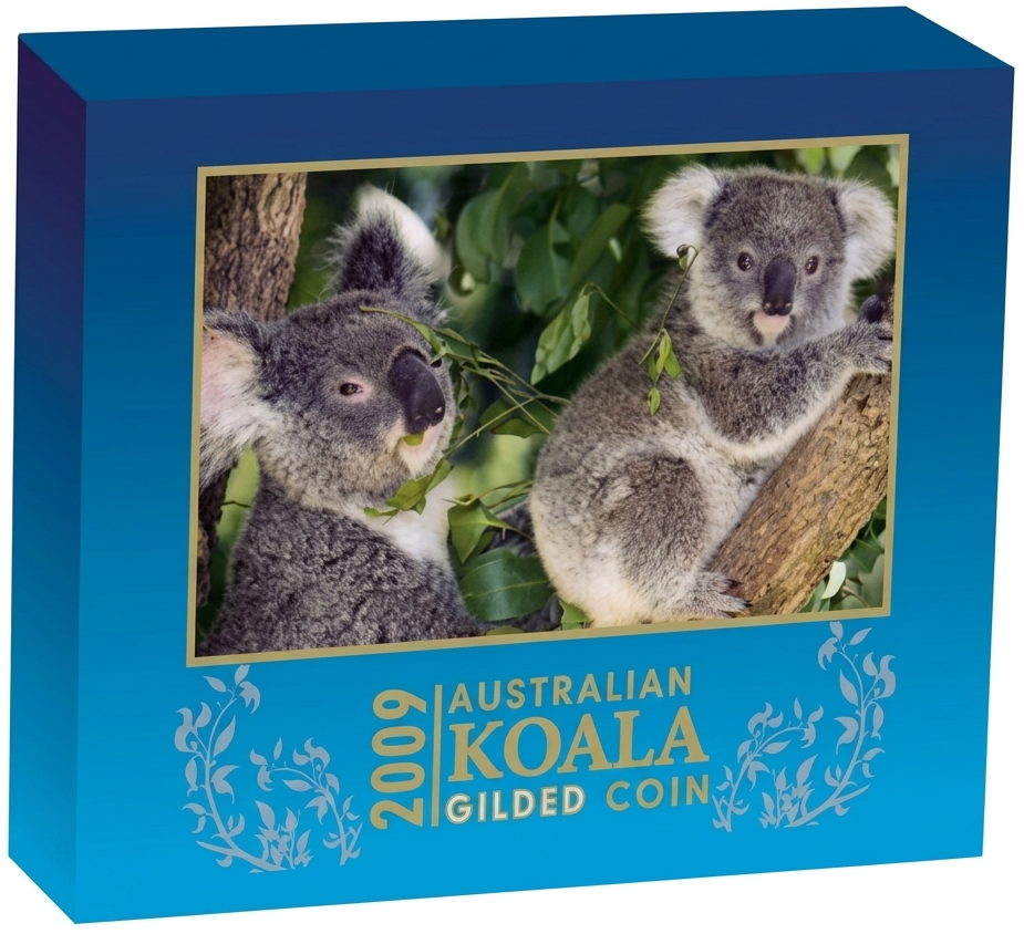 2009 $1 Australian Koala 1oz Silver Gilded Coin