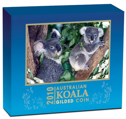 2010 $1 Australian Koala 1oz Silver Gilded Coin