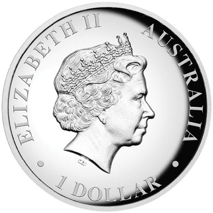2014 $1 Australian Kookaburra 1oz Silver High Relief Proof Coin
