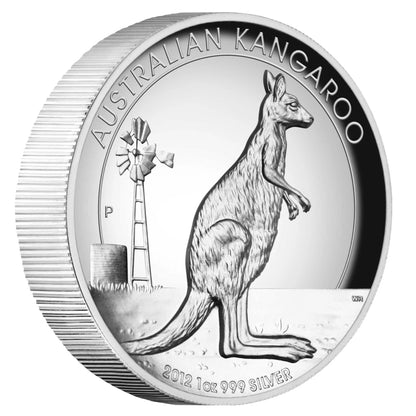 2012 $1 Australian Kangaroo 1oz Silver High Relief Proof Coin