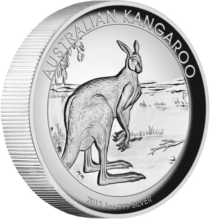 2013 $1 Australian Kangaroo 1oz Silver High Relief Proof Coin