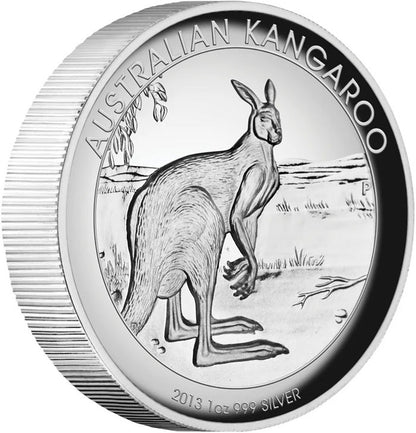 2013 $1 Australian Kangaroo 1oz Silver High Relief Proof Coin