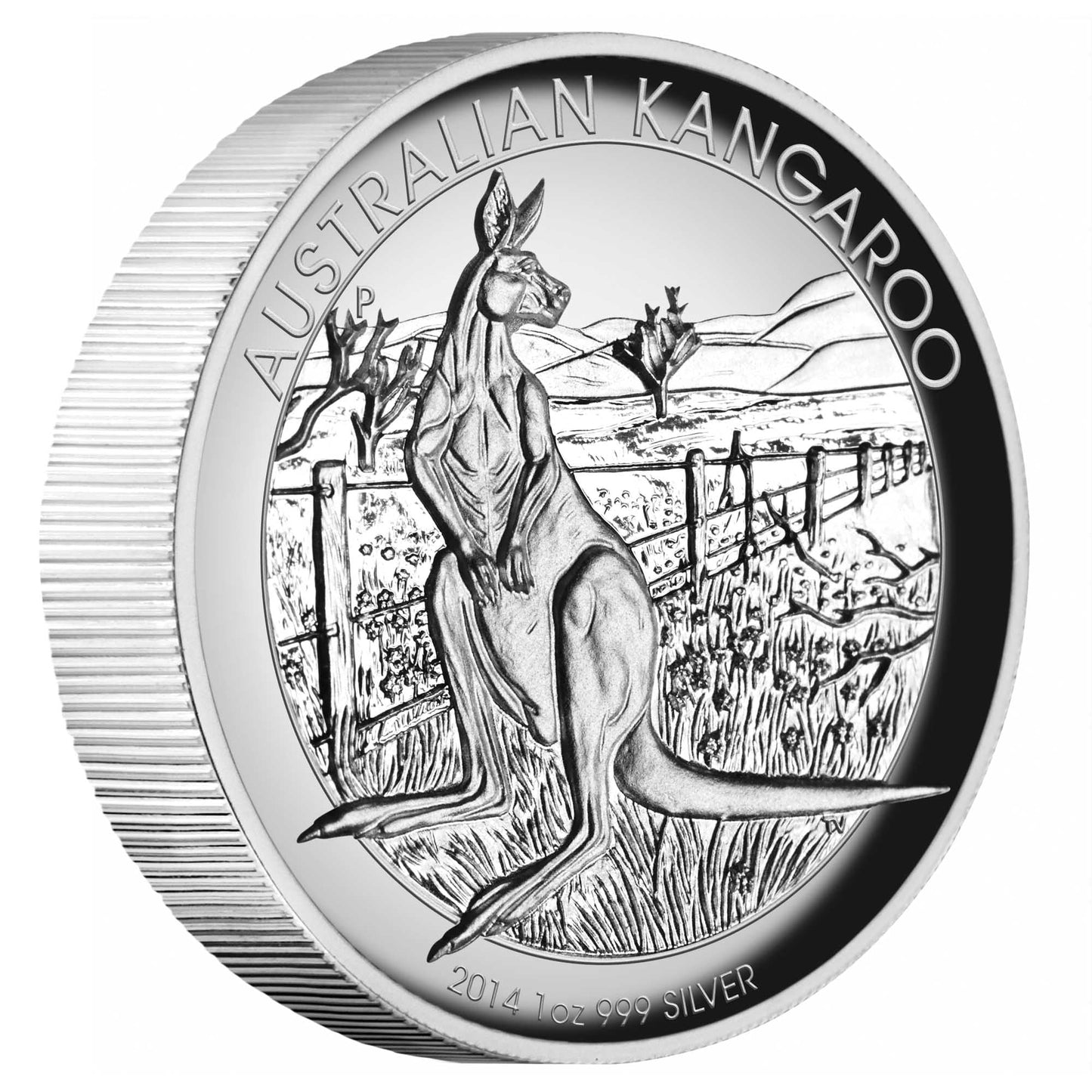 2014 $1 Australian Kangaroo 1oz Silver High Relief Proof Coin