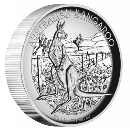 2014 $1 Australian Kangaroo 1oz Silver High Relief Proof Coin