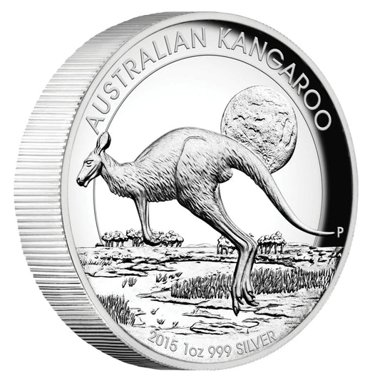 2015 $1 Australian Kangaroo 1oz Silver High Relief Proof Coin
