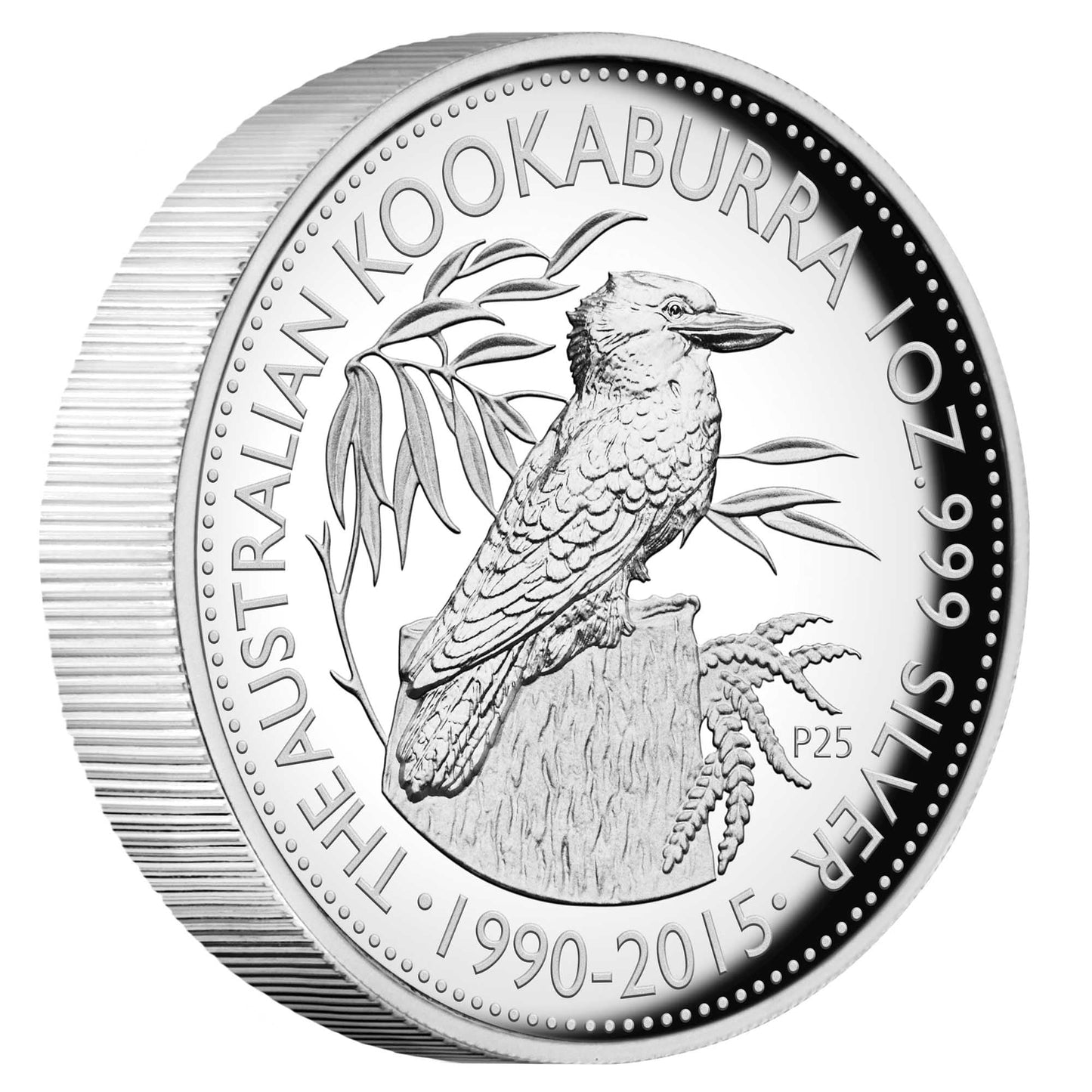 2015 $1 25th Anniversary Australian Kookaburra 1oz Silver High Relief Proof Coin