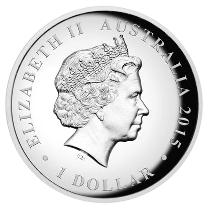2015 $1 25th Anniversary Australian Kookaburra 1oz Silver High Relief Proof Coin