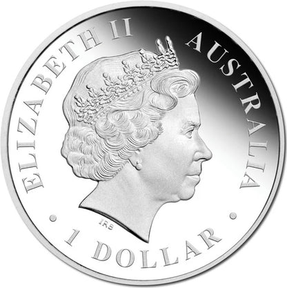 2012 $1 Discover Australia Red Kangaroo 1oz Silver Coloured Proof Coin