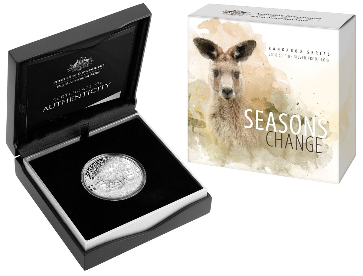 2016 $1 Kangaroo Series Seasons Change 1oz Fine Silver Proof Coin