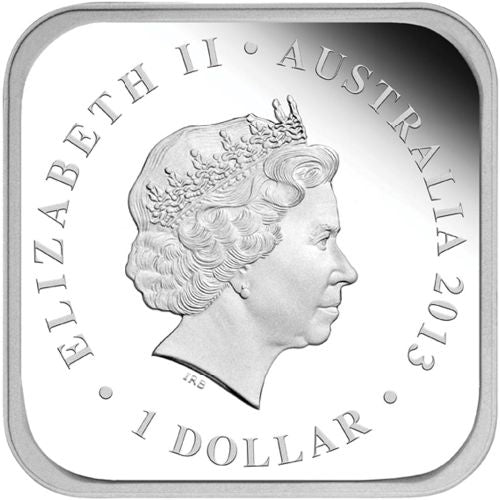 2013 $1 Australian Seasons Spring 1oz Silver Coloured Proof Square Shaped Coin