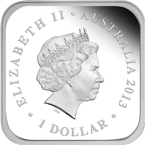 2013 $1 Australian Seasons Summer 1oz Silver Coloured Proof Square Shaped Coin