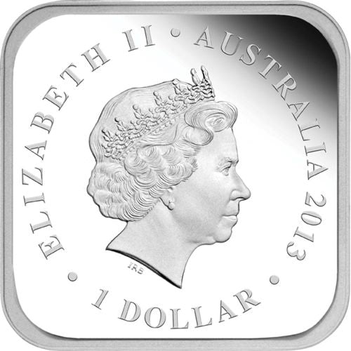 2013 $1 Australian Seasons Autumn 1oz Silver Coloured Proof Square Shaped Coin