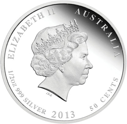 2013 50c Birds of Australia Regent Bowerbird 1/2oz Silver Coloured Proof Coin