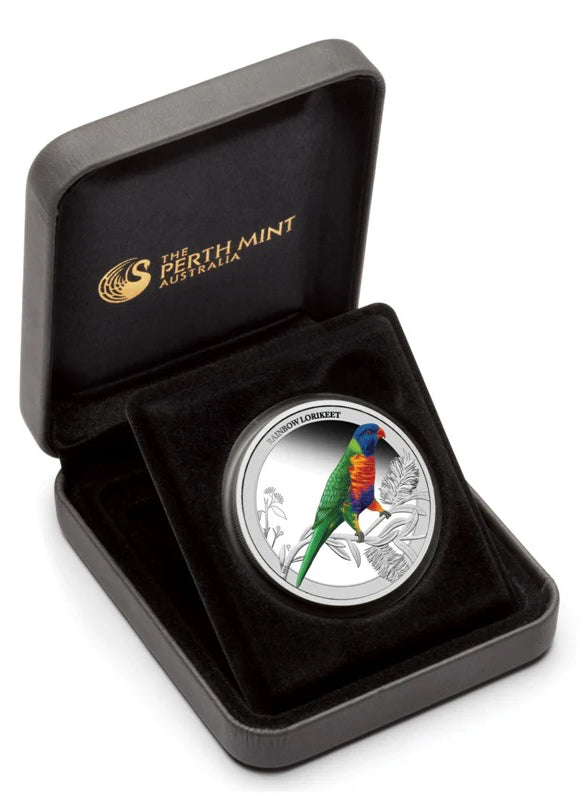 2013 50c Birds of Australia Rainbow Lorikeet 1/2oz Silver Coloured Proof Coin